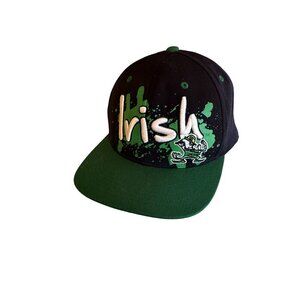 Notre Dame Irish Snapback Hat By Captivating Headgear Embroidered Logo Navy & Gr